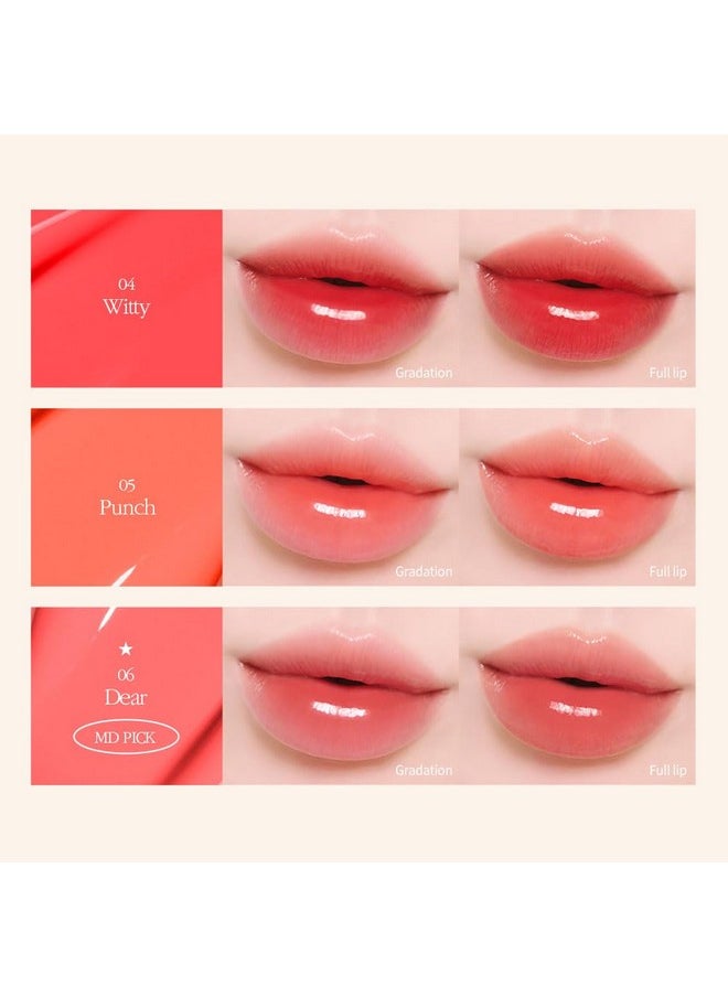 COSNORI Flow Wave Lip Tint - Vegan Glassy Lip Gloss, Lightweight & Long-lasting, Plant-derived Oil Moisturizer, K-Beauty (06 DEAR)