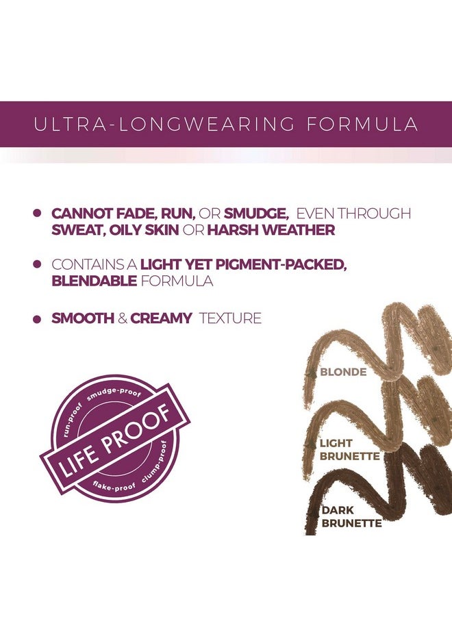 Blinc Eyebrow Pencil, Dual-Sided Precise, Fine Tip Eyebrow Pencil with Vitamins C & E, Natural Finish, Long-Wearing, Water-Resistant, Vegan, Gluten-Free & Cruelty-Free, Dark Brunette, 0.09g/0.003 Oz