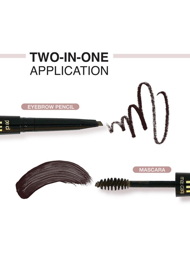 Dual Eye Brow Pencil Natural Brown - 2-in-1 Eye Brow Pencil and Eyebrow gel Masacara, Natural Looking Brows, Stay on All Day, Perfect for Feathering in Hair Like Stroke, Flawless Brows, Cruelty Free