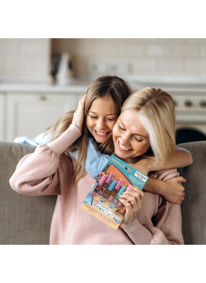 Townley Girl Disney Moana 7 Piece Plant Based Lip Gloss, Girls Party Favors, First Makeup Set for Girl, Perfect for Parties, Sleepovers, and Birthday Gifts, Ages 3