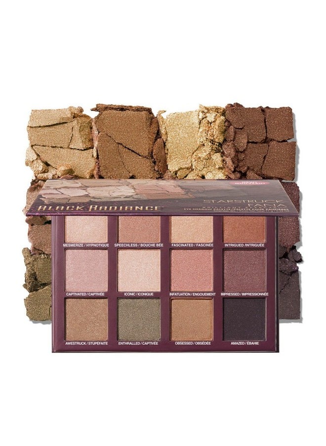 Black Radiance Brilliant Effects Eye Shadow Palette, 12 Intense Ultra Pigmented Powder, Buildable & Blendable Versatile Satin to Shimmer Finishes, Cruelty-Free & Vegan - Starstruck