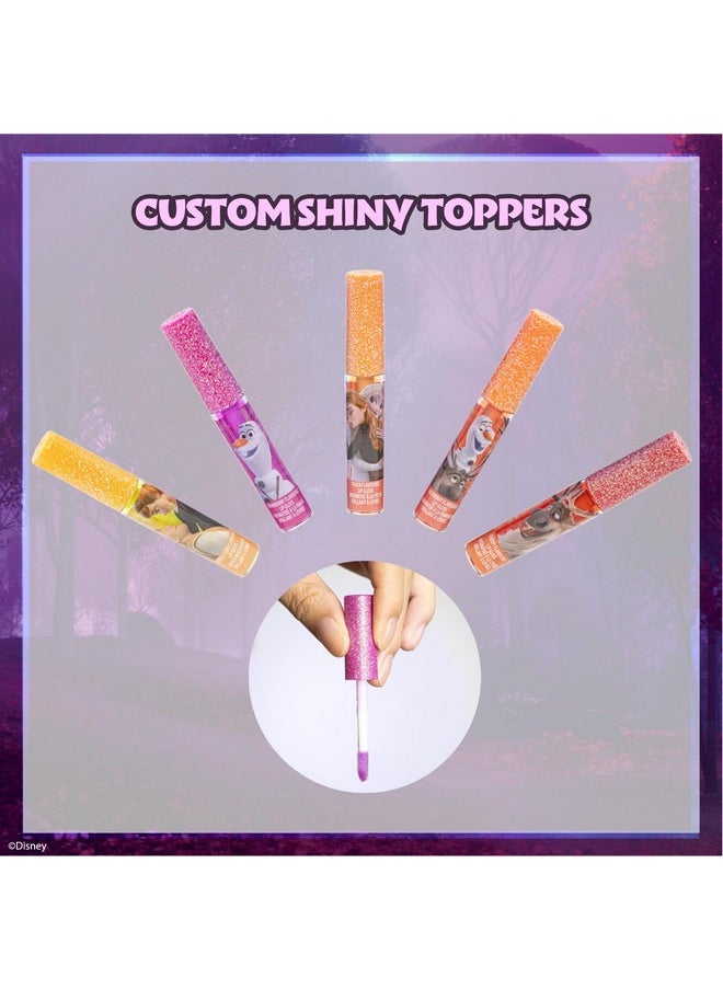 Townley Girl Disney Frozen 12 Piece Plant Based Lip Gloss, Girls Party Favors, First Makeup Set for Girl, Perfect for Parties, Sleepovers, and Birthday Gifts, Elsa and Anna, Ages 3