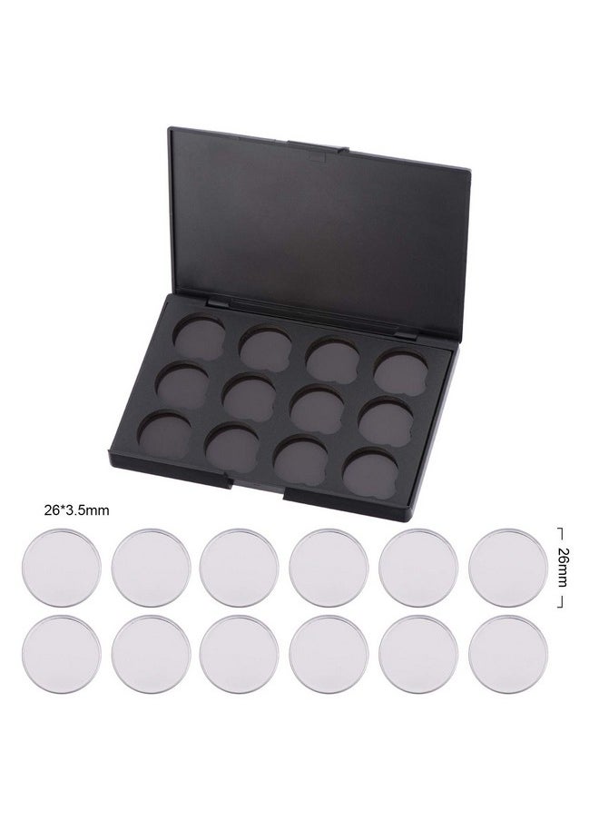 Allwon Empty Magnetic Eyeshadow Makeup Palette with 12Pcs 26mm Round Metal Pans