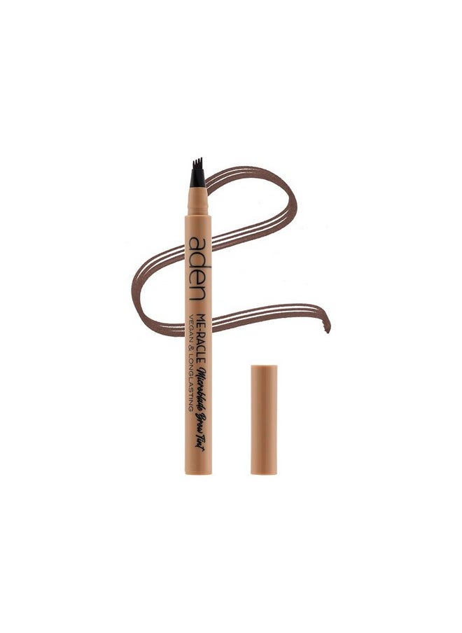 aden Microblading Eyebrow Pen - Brow Tint - Smudge Proof, Waterproof, Defined Micro Hair-Like Brows for Long-Lasting Wear - Made In Italy (02 Soft brown)