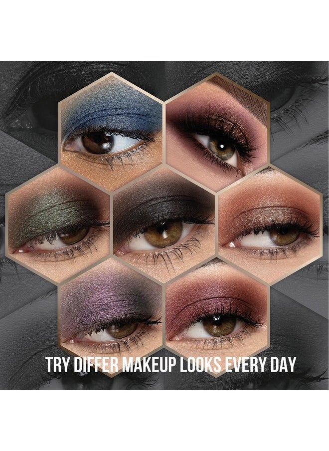 Tintark Black Smokey Eyeshadow Makeup Palette, Dark Smoky Eye Shadow Palettes for Halloween Goth Make up Glitter Shimmer Matte Pallets, Midnight Masquerade 21 Colors Brown Neutral Naked, Talc Free