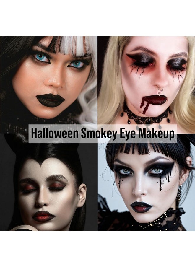 Tintark Black Smokey Eyeshadow Makeup Palette, Dark Smoky Eye Shadow Palettes for Halloween Goth Make up Glitter Shimmer Matte Pallets, Midnight Masquerade 21 Colors Brown Neutral Naked, Talc Free