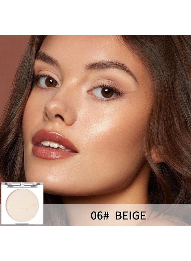 Erinde Single Beige Matte Eyeshadow Palette, Velvet Eye Shadow Compact Powder Primer Base Makeup, Neutral Nudes Naked Matte Pressed Powder Eye Shadow Palette, 06# Beige