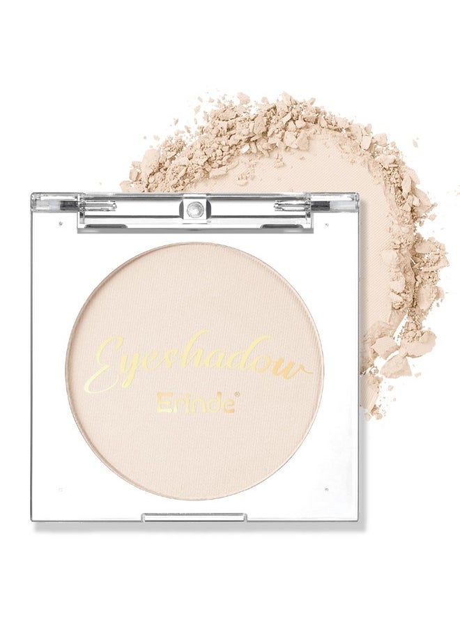 Erinde Single Beige Matte Eyeshadow Palette, Velvet Eye Shadow Compact Powder Primer Base Makeup, Neutral Nudes Naked Matte Pressed Powder Eye Shadow Palette, 06# Beige