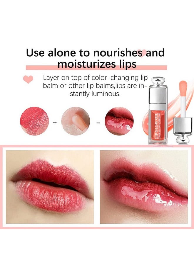 GECOMO Moisturizing Lip Oil,No-Sticky Lip Gloss Lip Balm Lip Care,Fruit Flavoured Lip Oil For Dry Lip's Moisturizing Hydrating And Nourishing (007#RASPBERRY) 0.2 OZ