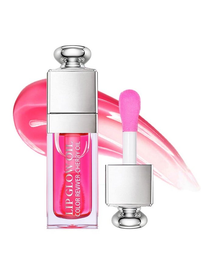 GECOMO Moisturizing Lip Oil,No-Sticky Lip Gloss Lip Balm Lip Care,Fruit Flavoured Lip Oil For Dry Lip's Moisturizing Hydrating And Nourishing (007#RASPBERRY) 0.2 OZ