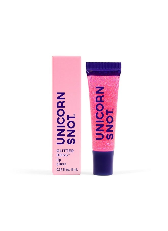 UNICORN SNOT Glitter Lip Gloss - Sparkly Lip Shine - Stocking Stuffers for Women, Gifts for Teen Girls - Vegan & Cruelty-Free Non-Sticky Formula Lip Gloss Glitter Makeup - Holographic Pink (Flamingo)