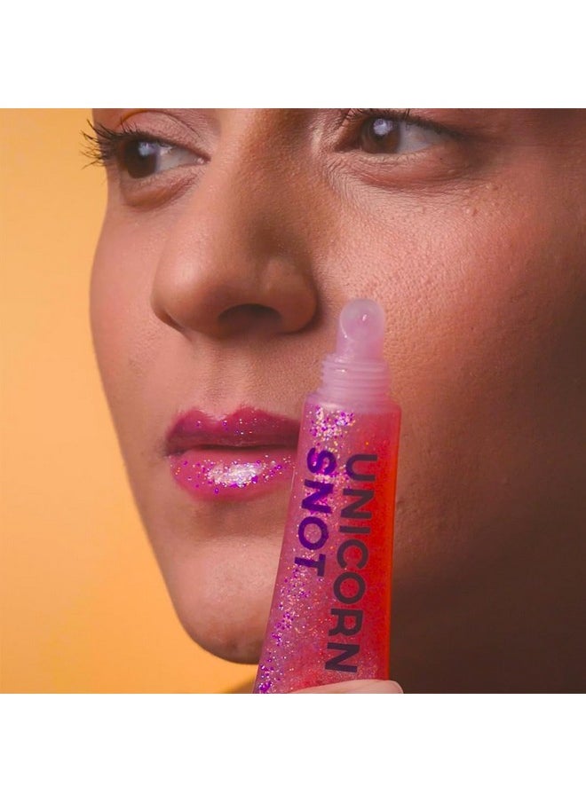 UNICORN SNOT Glitter Lip Gloss - Sparkly Lip Shine - Stocking Stuffers for Women, Gifts for Teen Girls - Vegan & Cruelty-Free Non-Sticky Formula Lip Gloss Glitter Makeup - Holographic Pink (Flamingo)