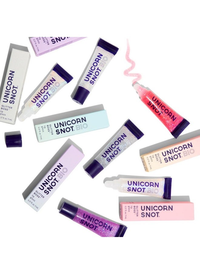 UNICORN SNOT Glitter Lip Gloss - Sparkly Lip Shine - Stocking Stuffers for Women, Gifts for Teen Girls - Vegan & Cruelty-Free Non-Sticky Formula Lip Gloss Glitter Makeup - Holographic Pink (Flamingo)