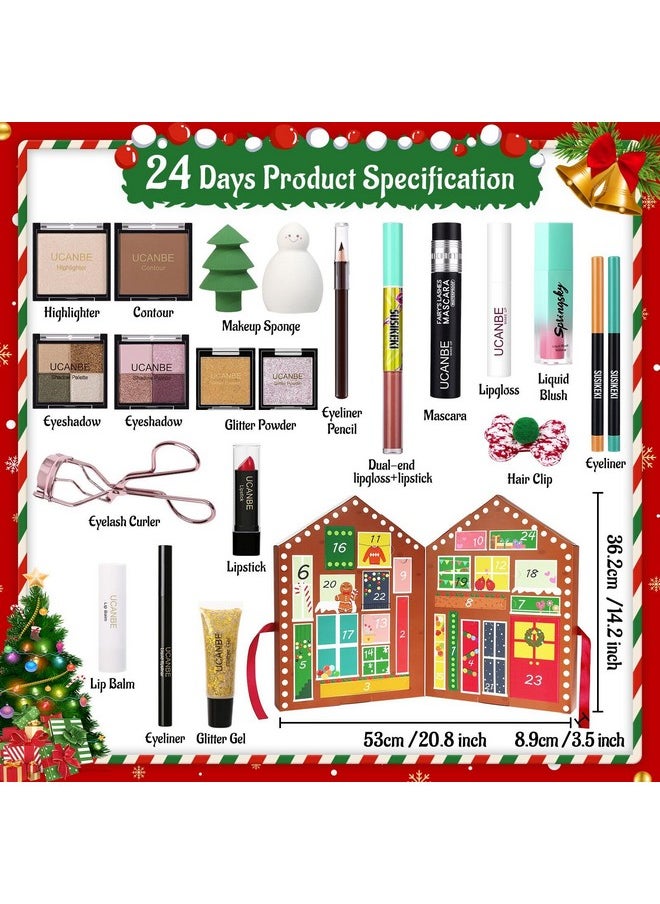 Makeup Advent Calendar 2024, 24 Days Christmas Gift Makeup Sets For Women, UCANBE 2024-2025 Xmas Countdown Calendar Full Makeup Kits Beauty Makeup & Cosmetic For Teens, Girls Gift
