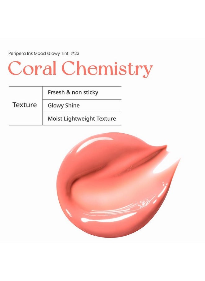 Peripera INK MOOD GLOWY TINT 023 CORAL CHEMISTRY (LUCKY LOTTERY) Glossy Finish - Lip Tint, Lip Stain, Glowy Tint