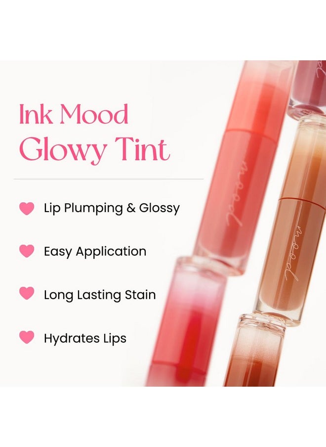 Peripera INK MOOD GLOWY TINT 023 CORAL CHEMISTRY (LUCKY LOTTERY) Glossy Finish - Lip Tint, Lip Stain, Glowy Tint