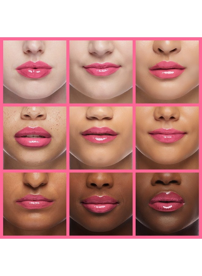 Plumping Lip Oil, Hydrating Lip Gloss Tinted Lip Balm Lip Care Transparent Toot Lip Oil, Long Lasting Nourishing Lip Glow Oil Non-sticky Big Brush Glitter Primer Lip Tint (RASPBERRY)