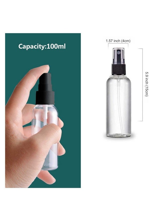 Zollyss Spray Bottles Clear Empty Fine Mist Plastic Mini Travel Bottle Set, Small Refillable Liquid Containers (50 Ml (6 Pc)+100 Ml (6 Pc))