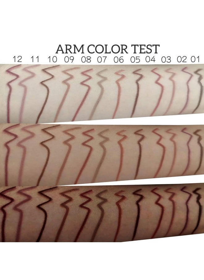 MAEPEOR Matte Lip Liner 12 PCS Nude Brown Series Highly Pigmented and Smoothly Velvet Lipliner Pencil Set Long Lasting and Waterproof Durable Lip Liners (12PCS-4)