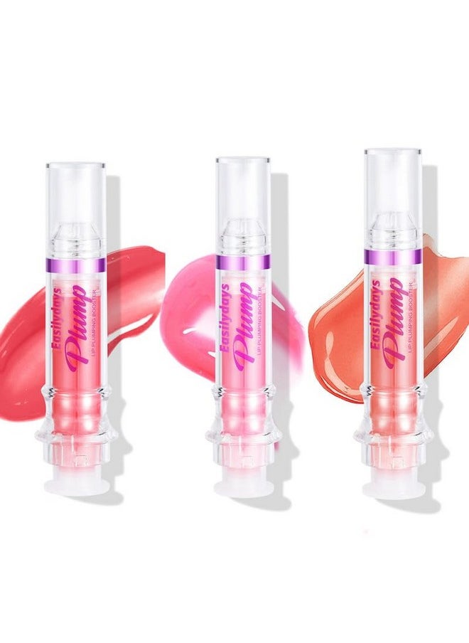 Easilydays 3 Colors Lifter Gloss, Spicy Lip Plumping Booster Lip Glossy Lipstick, Hydrating, Volumizes, High-Shine, Fuller Mirror Lip Glaze, Plump &Pout Lip Plumper for Women Girls, Set #04,05,06
