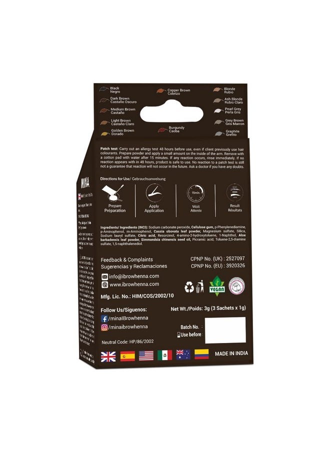 MinaiBrow Tint Kit Dark Brow | Natural Spot Coloring Brow Tinting Powder with Stain remover, Softly Removes Color from Skin - Smudge Proof Tint
