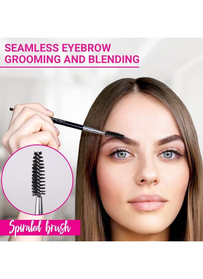 Eyebrow Brush Duo by Keshima - Premium Quality Angled Eye Brow Brush and Eyebrow Spoolie