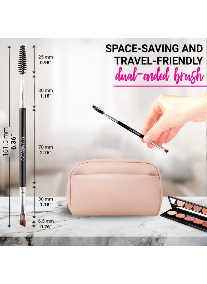 Eyebrow Brush Duo by Keshima - Premium Quality Angled Eye Brow Brush and Eyebrow Spoolie
