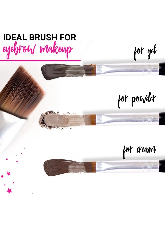 Eyebrow Brush Duo by Keshima - Premium Quality Angled Eye Brow Brush and Eyebrow Spoolie