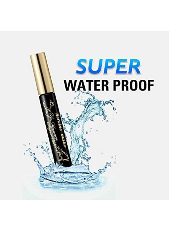 HEROINE MAKE by KISSME Long & Curl Up Waterproof Mascara Black, Lengthening & Volume Fiber Tubing Mascara Makeup, WP 01