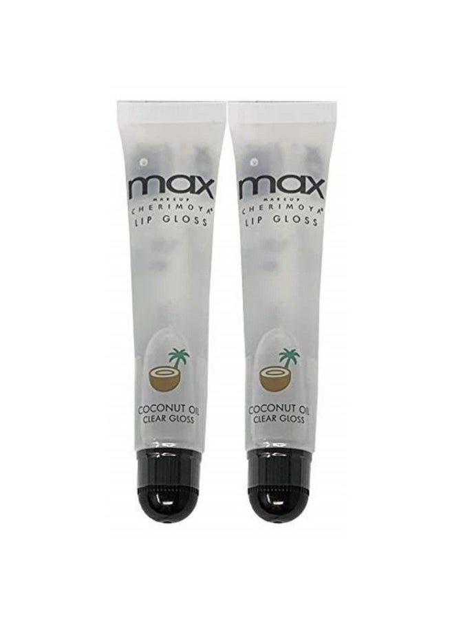 Cherimoya (2Pack) MAX Makeup Lip Polish Coconut Oil Clear Gloss
