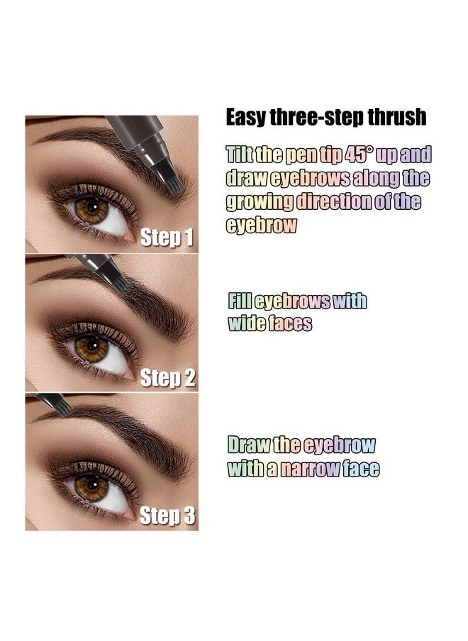 Apooliy Liquid Eyebrow Pen, Waterproof Microblading Eyebrow Pencil with a Micro-Fork Tip Applicator, Creates Natural Looking Brows Effortlessly