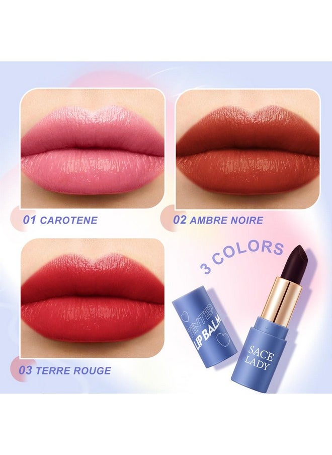SACE LADY Tinted Lip Balm Set, Hydrating Natural Lip Moisturizer for Dry Cracked Lips, Long Lasting Color Changing Lipstick for Women 3 Shades