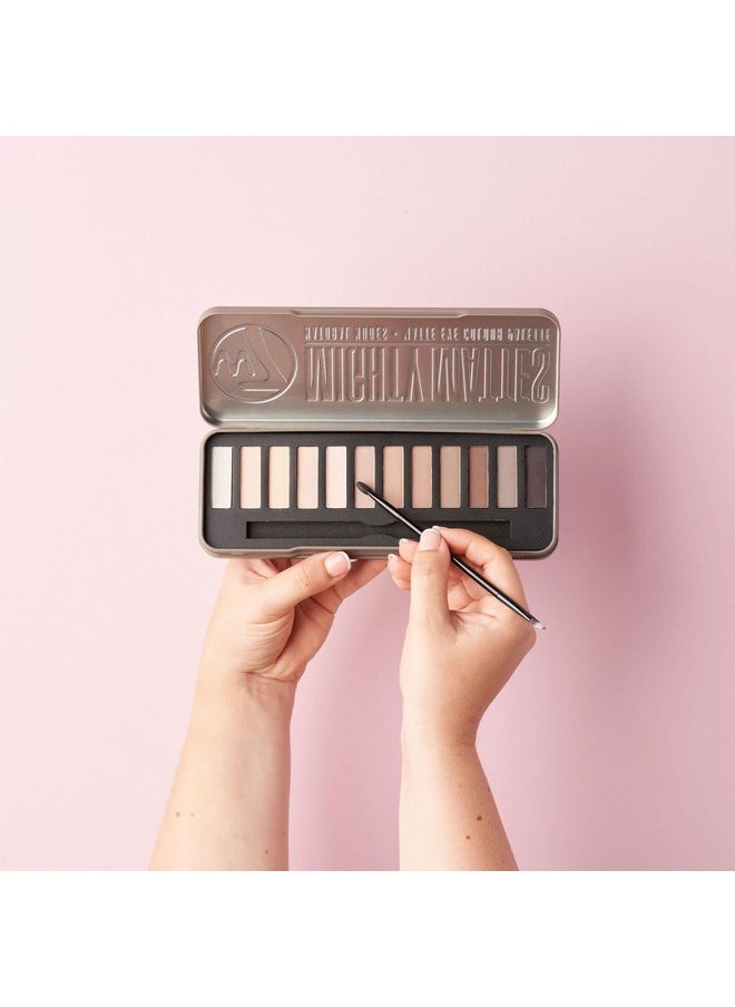 W7 Mighty Mattes Eyeshadow - 12 Matte Nude Colours - Flawless & Natural Long-Lasting Makeup Palette