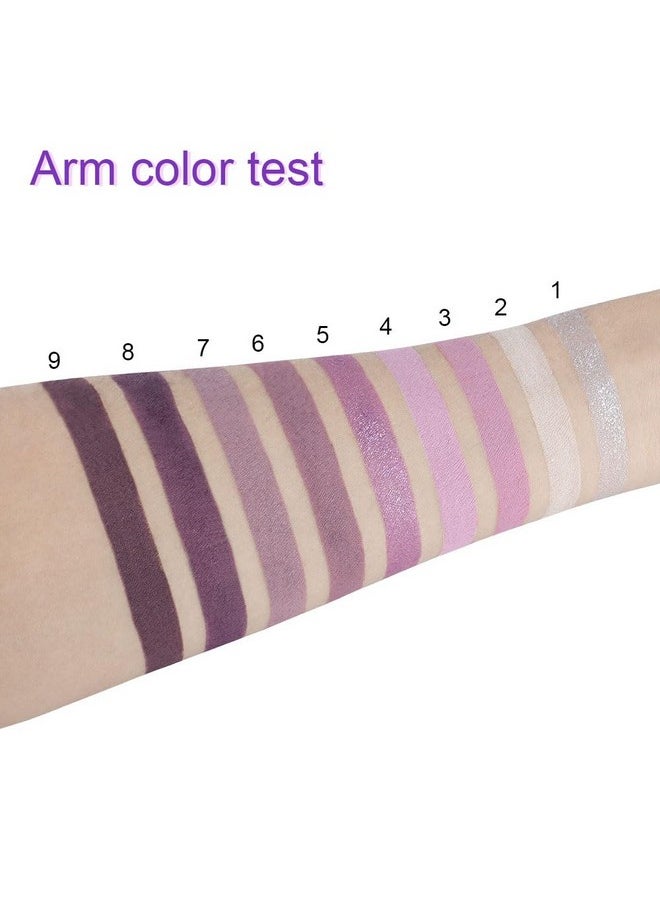 9 Colors Purple Silver White Tan Grape Matte Shimmer Eyeshadow Palette for Eye Makeup,High Pigmented Brown Eye Shadow Primers Powder Palet de sombras de ojos