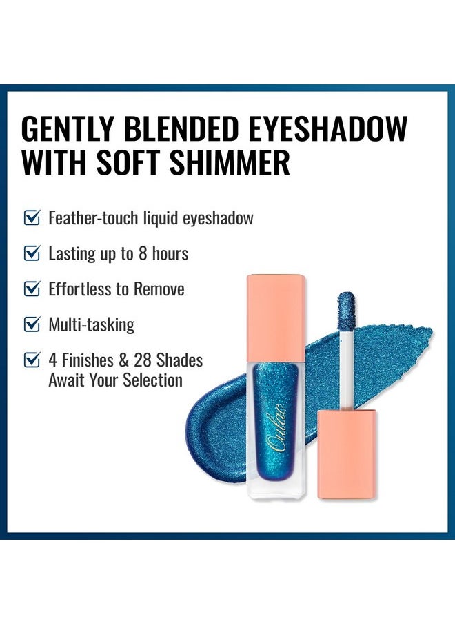 Oulac Blue Liquid Glitter Eyeshadow Liquid Shimmer Eyeshadow Liquid Eyeliner Non-sticky One-Swipe Coverage with Quick-Drying Crease-resistant Formula.Vegan & Cruelty-Free.(10)