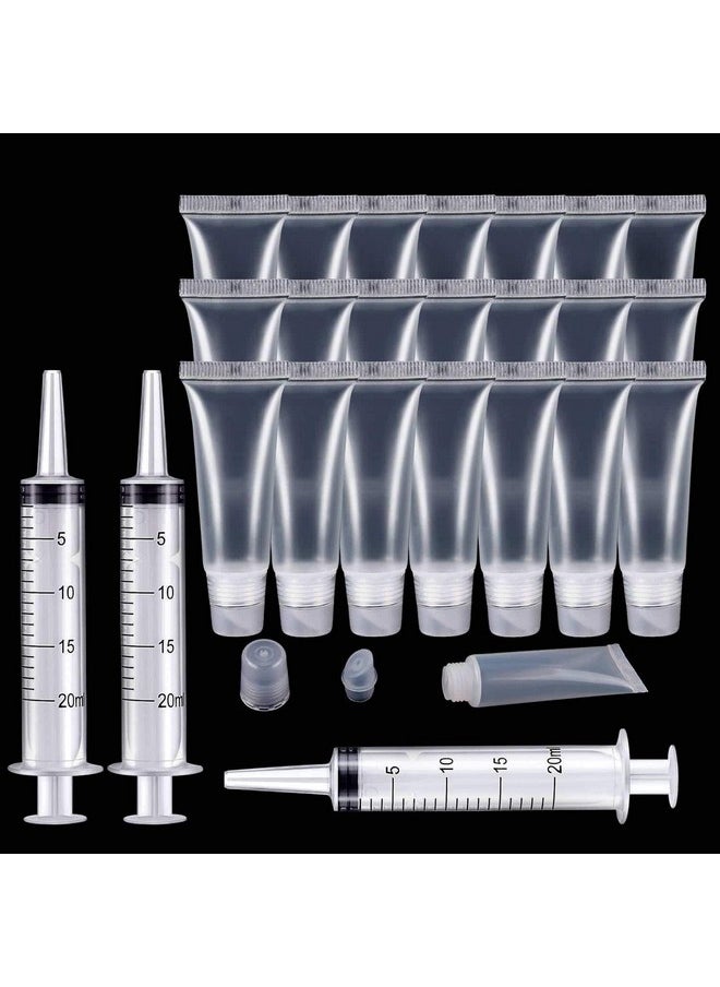 Rolybag 22 Packs Lip gloss Empty Tubes Containers(10ml),Travel empty bottle,Refillable Soft Cosmetic Squeeze Tubes For Women &Girls DIY Lip Gloss Cosmetics