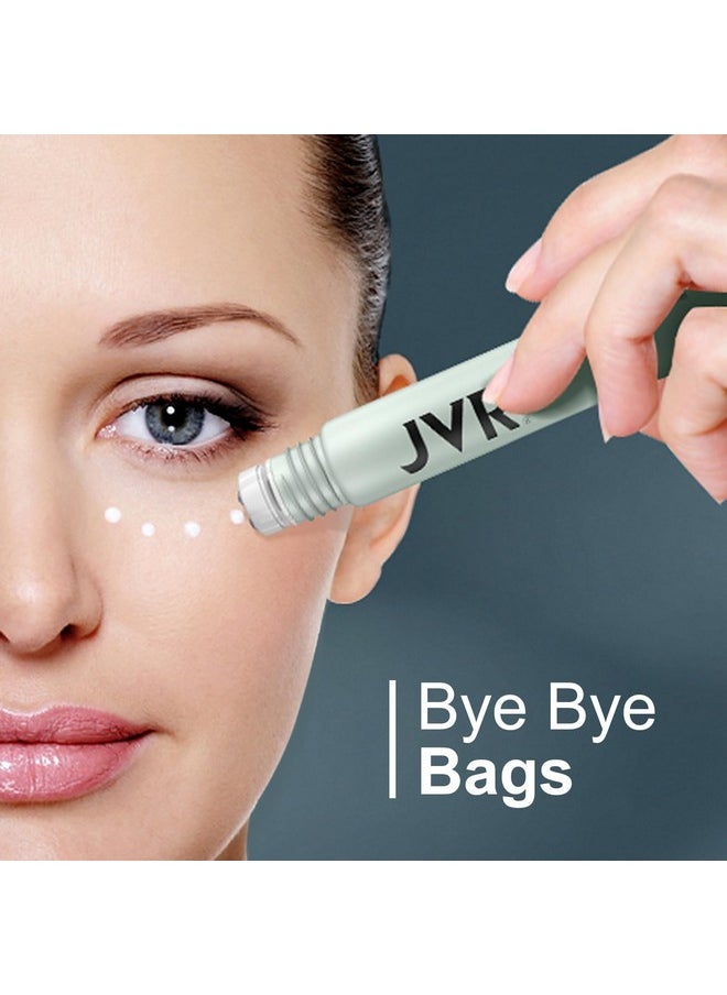 JVR Caffeine Eye Cream and Under Eye Roller for Dark Circles and Puffiness, Fine Lines, Under-Eyes Bags, Eye Serum with Vitamin C, Hyaluronic Acid, Eye Cream 20 ml