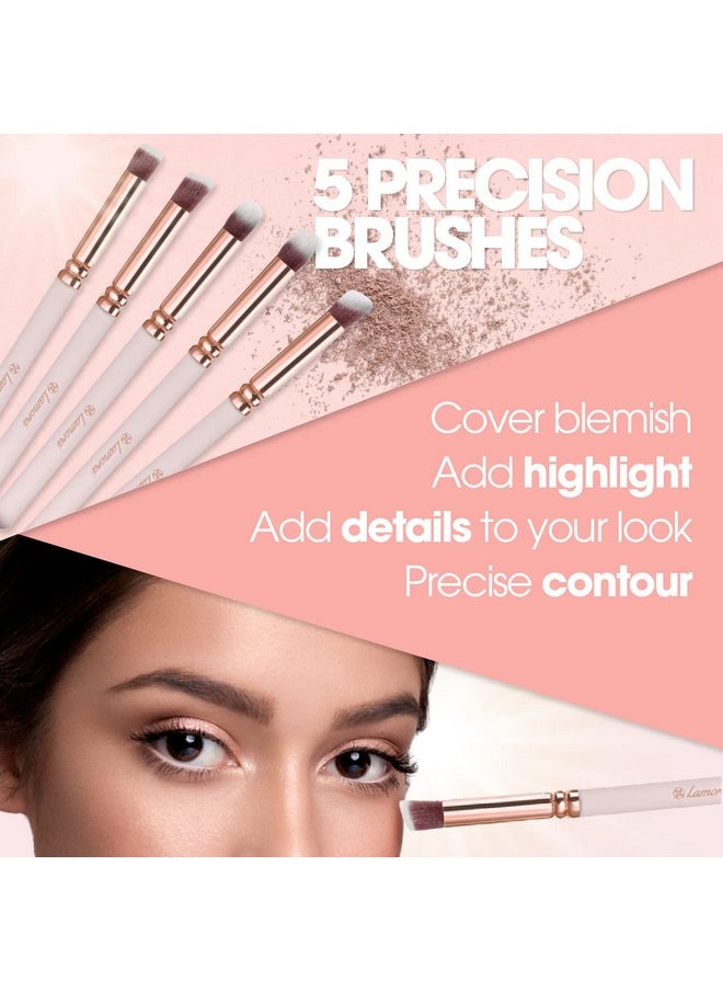 Kabuki Makeup Brush Set - Foundation Powder Blush Concealer Contour Brushes - Perfect for Liquid, Cream or Mineral Products - 10 Pc Collection with Premium Synthetic Bristles for Eye and Face Cosmetic