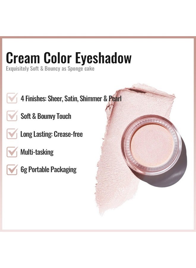Oulac Shimmer Cream Eyeshadow also for Highlighter Blendable Eye Shadow Waterproof&Long Lasting with Moisturizing Formula Soft Shimmer Eye Make-up,Vegan & Cruelty-Free,6g P06
