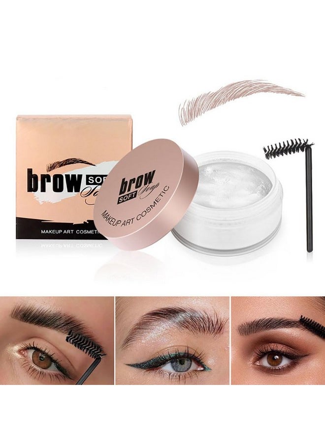 Soap Brows Kit,2Pcs/Set Eyebrow Freeze Styling Wax,Waterproof Long-lasting Eyebrows Enhancer Shaping Clear Tint Gel, Eye Brow Makeup Balm Pomade Cosmetics (2pcs 01#)