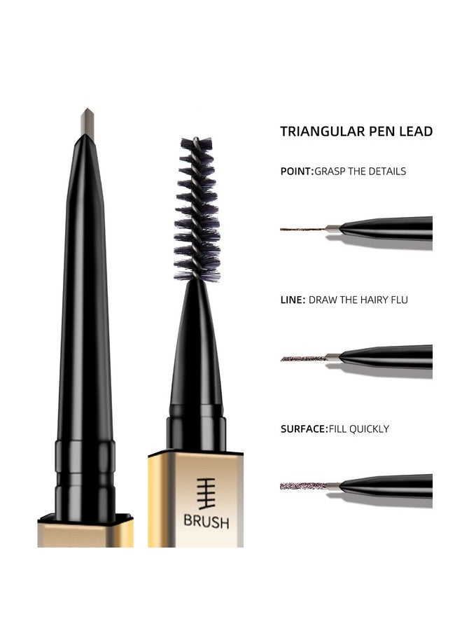 Eyebrow Pencil,3 PCS Waterproof Long-Lasting Microblading Dark brown Brow Pencil,Natural Eyebrow Makeup Ultra Slim Defining Eyebrow Pencils