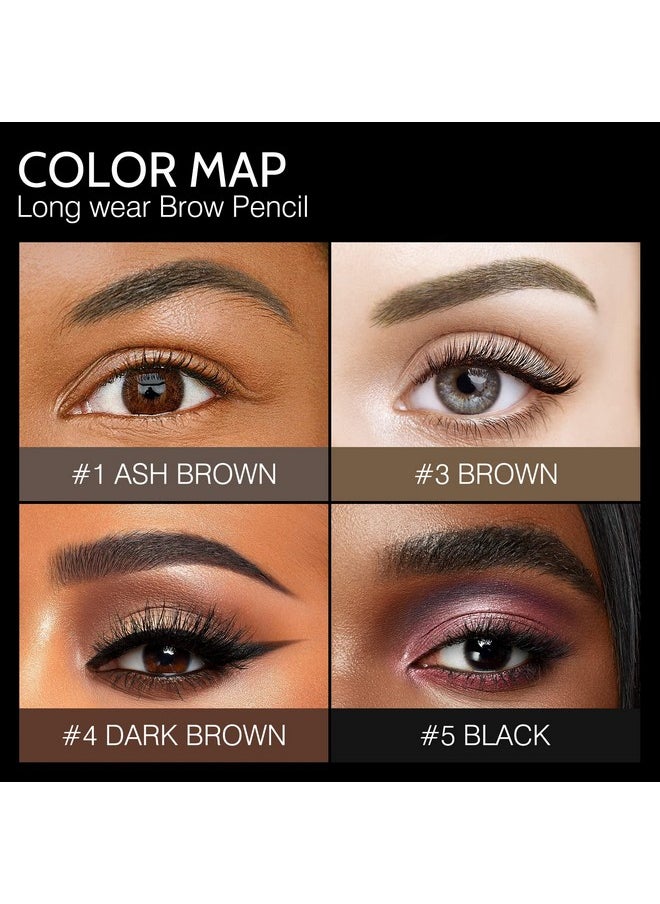 Eyebrow Pencil,3 PCS Waterproof Long-Lasting Microblading Dark brown Brow Pencil,Natural Eyebrow Makeup Ultra Slim Defining Eyebrow Pencils