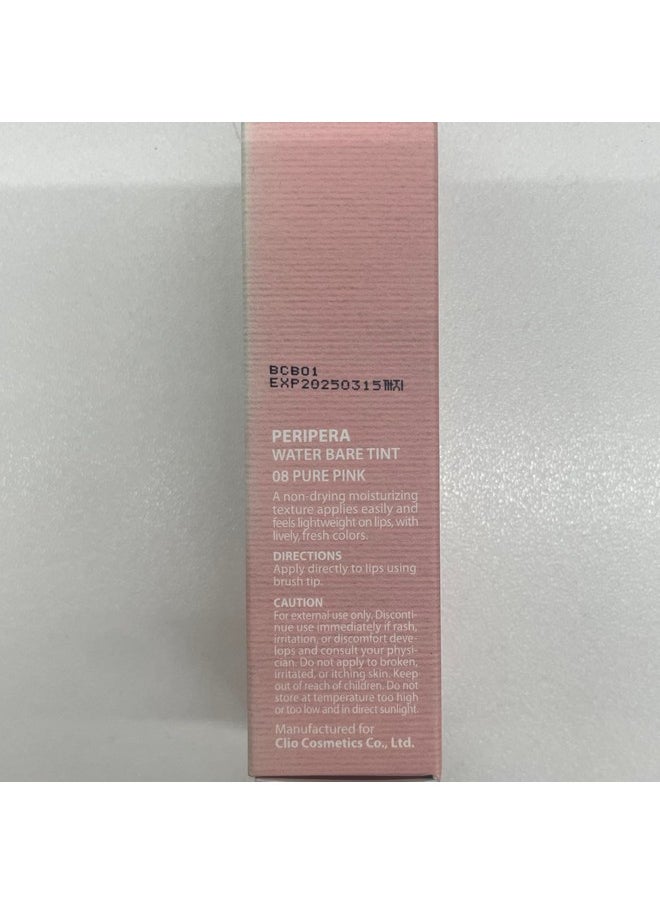 Peripera Water Bare Tint (008 PURE PINK) - Lip Tint, Lip Stain, Glowy Tint