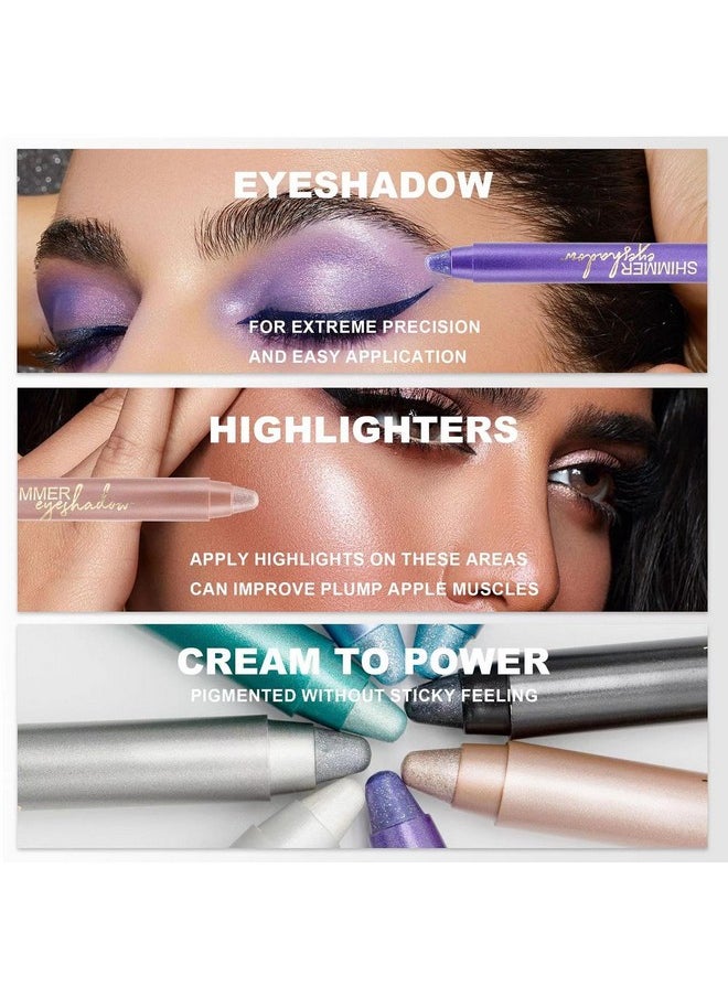 Daeuwiutr Purple Eyeshadow Stick, Highlighter Eye Liner,Eye Brightener Stick, Shimmer Creamy Eyeshadow, Waterproof Eyeshadow Pencil Long Lasting Eye Shadow Makeup.#3 purple shimmer