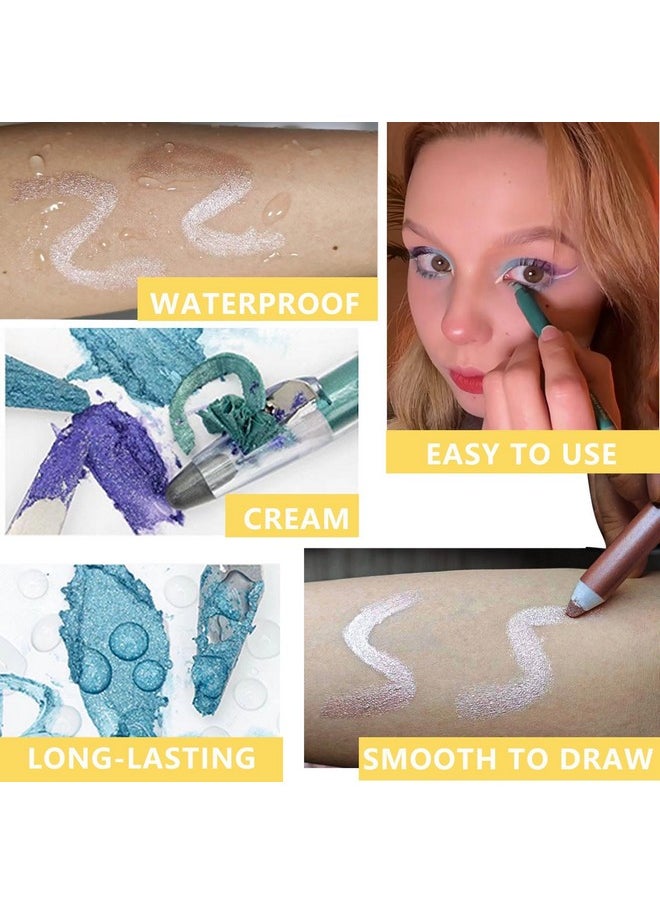 Daeuwiutr Purple Eyeshadow Stick, Highlighter Eye Liner,Eye Brightener Stick, Shimmer Creamy Eyeshadow, Waterproof Eyeshadow Pencil Long Lasting Eye Shadow Makeup.#3 purple shimmer