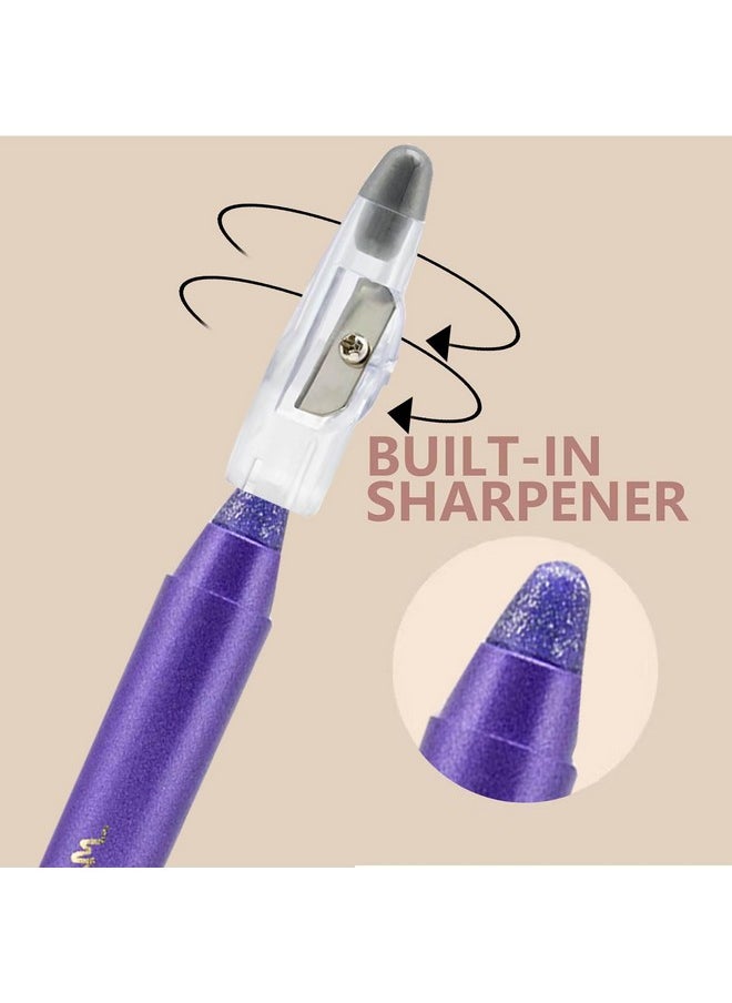 Daeuwiutr Purple Eyeshadow Stick, Highlighter Eye Liner,Eye Brightener Stick, Shimmer Creamy Eyeshadow, Waterproof Eyeshadow Pencil Long Lasting Eye Shadow Makeup.#3 purple shimmer