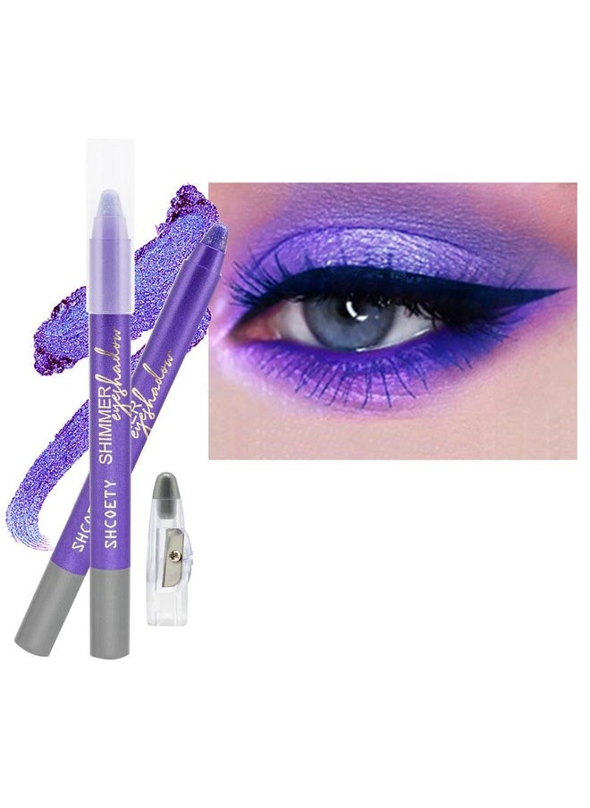Daeuwiutr Purple Eyeshadow Stick, Highlighter Eye Liner,Eye Brightener Stick, Shimmer Creamy Eyeshadow, Waterproof Eyeshadow Pencil Long Lasting Eye Shadow Makeup.#3 purple shimmer