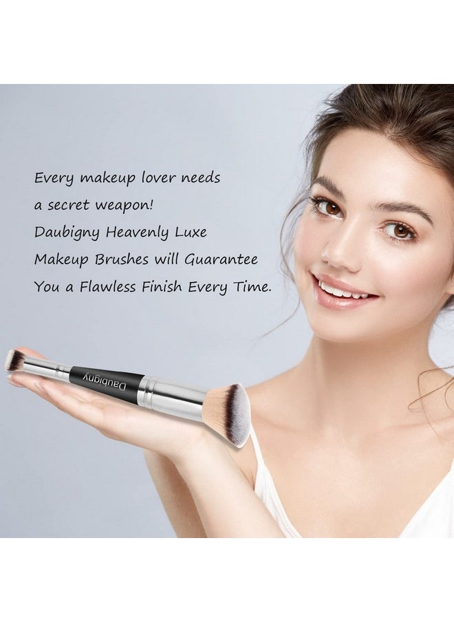 Makeup Brushes Daubigny Makeup BrushDual-ended Angled Foundation Brush Concealer Brush Perfect for Any Look Premium Luxe Hair Rounded Taperd Flawless Brush Ideal for Liquid, Cream, Powder,Blending,