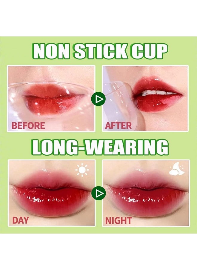 ZARICS 6 Colors Lip Tint Stain Set,Korean Lip Gloss Lip Stain Tint Plumping Mini Liquid Matte Lipstick,Multi-use Lip and Cheek Tint,Long lasting Non-Stick Cup Waterproof,High Pigment Lip Tint Makeup
