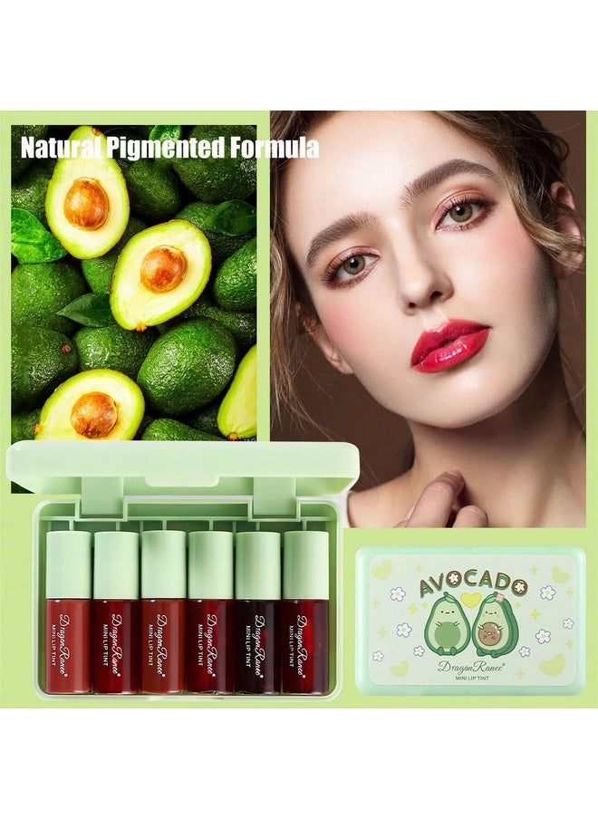 ZARICS 6 Colors Lip Tint Stain Set,Korean Lip Gloss Lip Stain Tint Plumping Mini Liquid Matte Lipstick,Multi-use Lip and Cheek Tint,Long lasting Non-Stick Cup Waterproof,High Pigment Lip Tint Makeup
